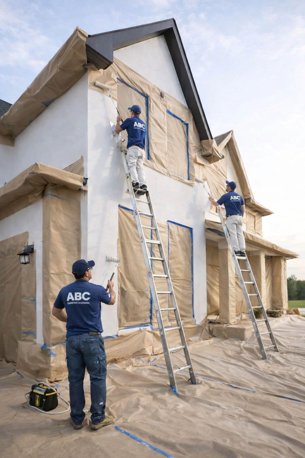 Exterior house with peeling and faded paint before exterior painting service in Austin TX