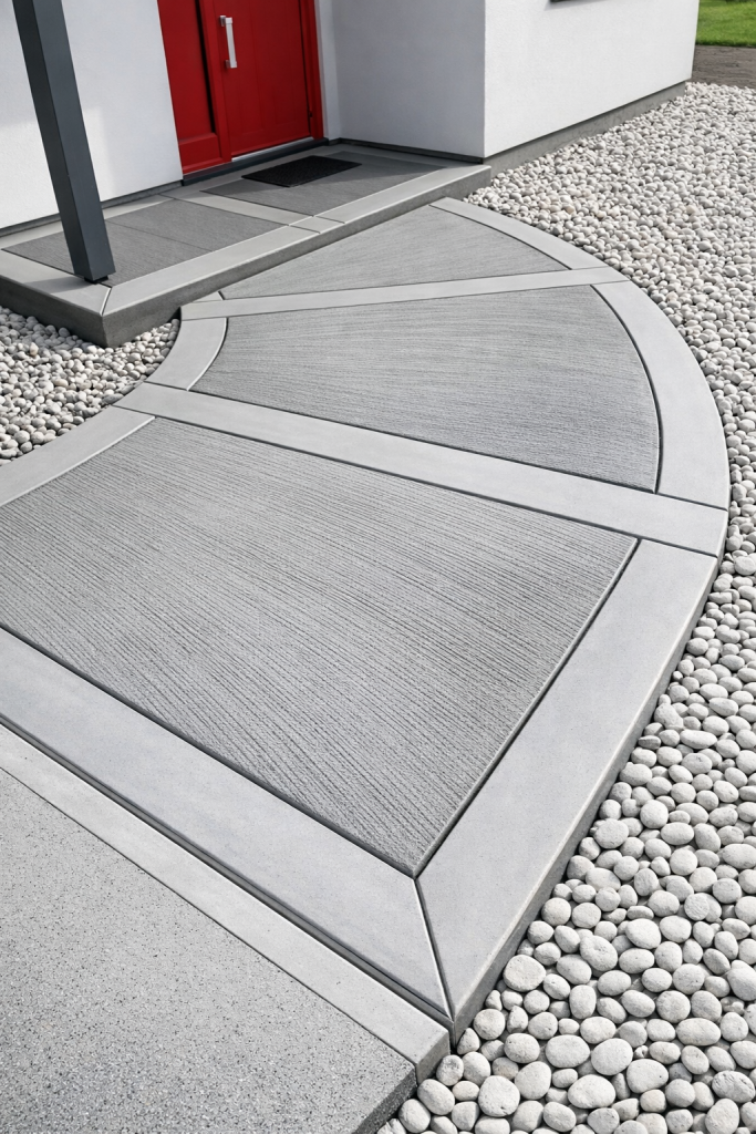 Modern concrete driveway installation Austin TX