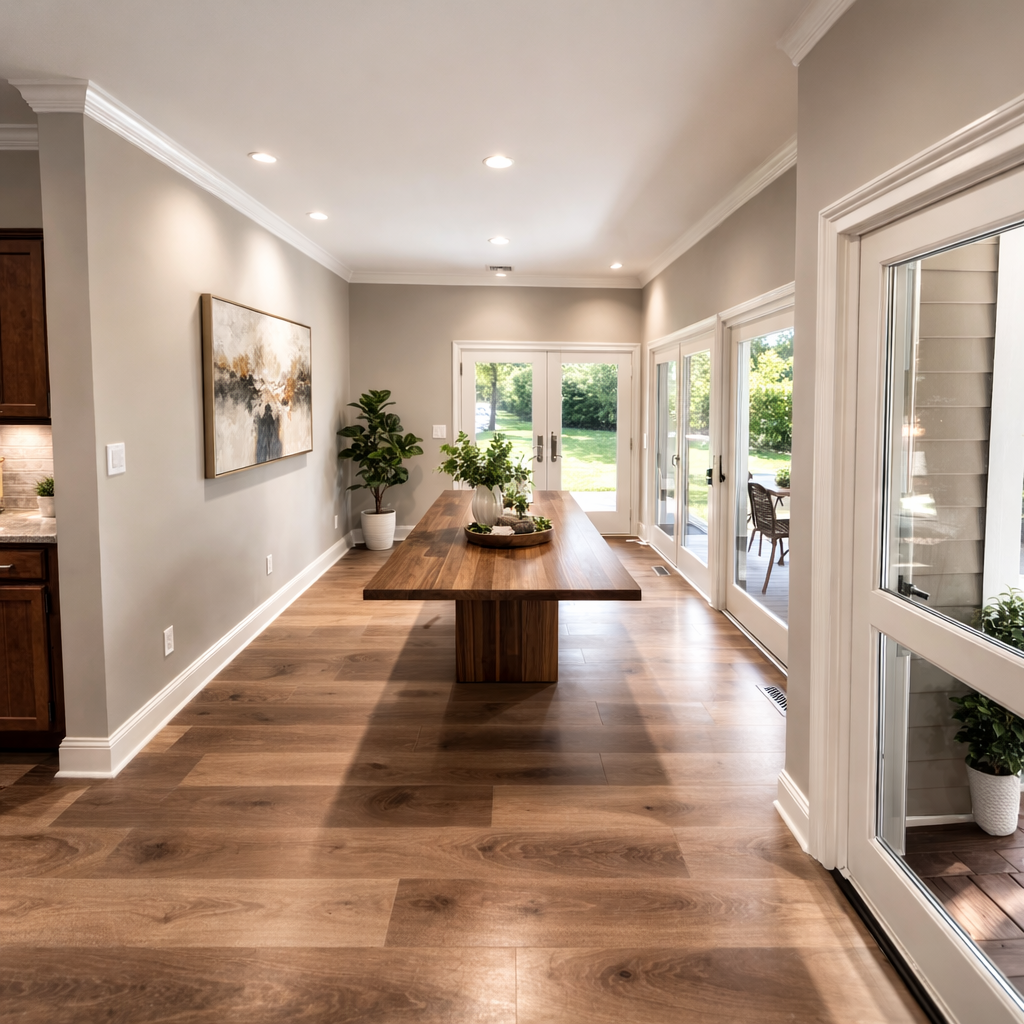 Interior house painting contractor Austin TX living room painting